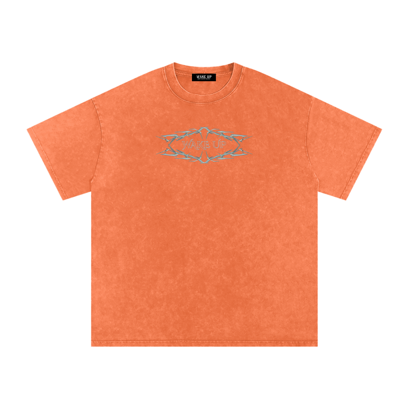 WAKE UP Snow Washed Oversized Cotton T-Shirt