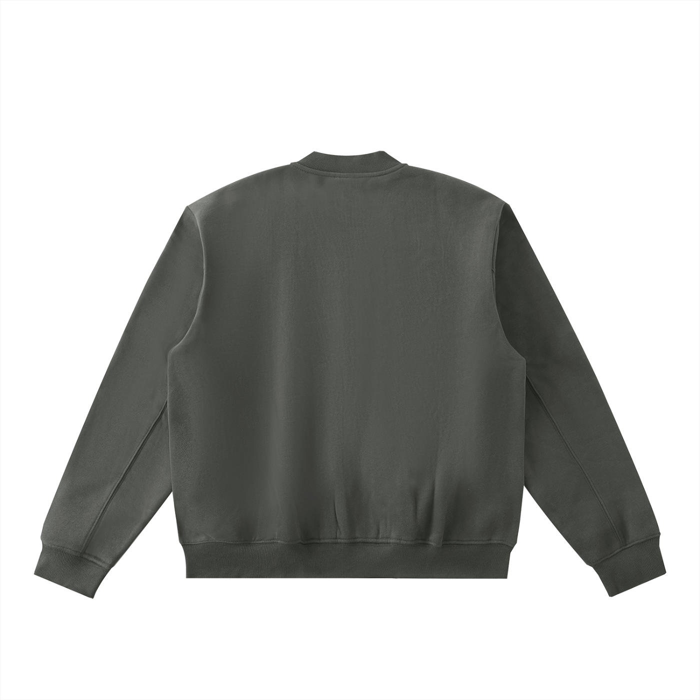 WAKE UP Essential Zip-Up Fleeced Varsity Jacket
