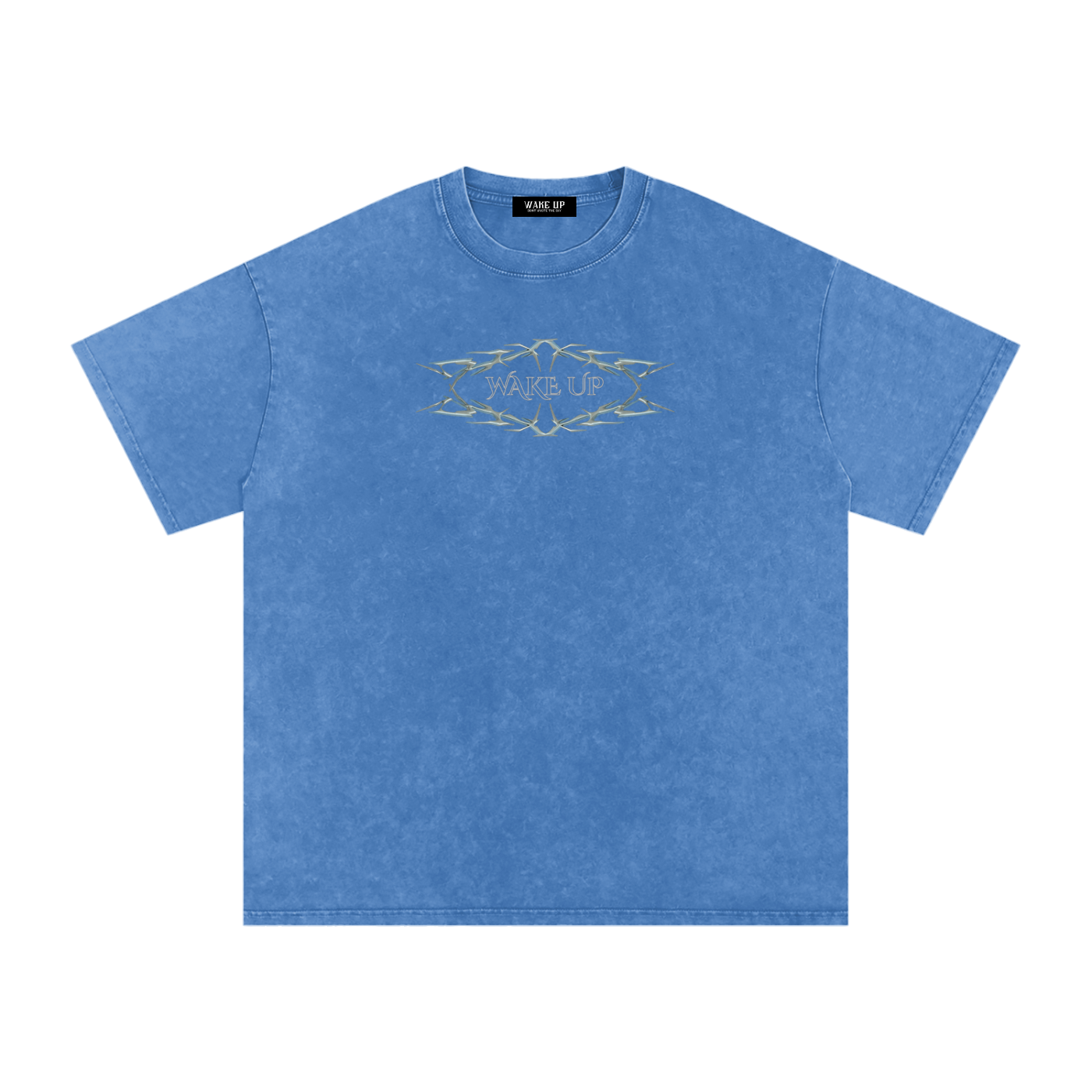 WAKE UP Snow Washed Oversized Cotton T-Shirt