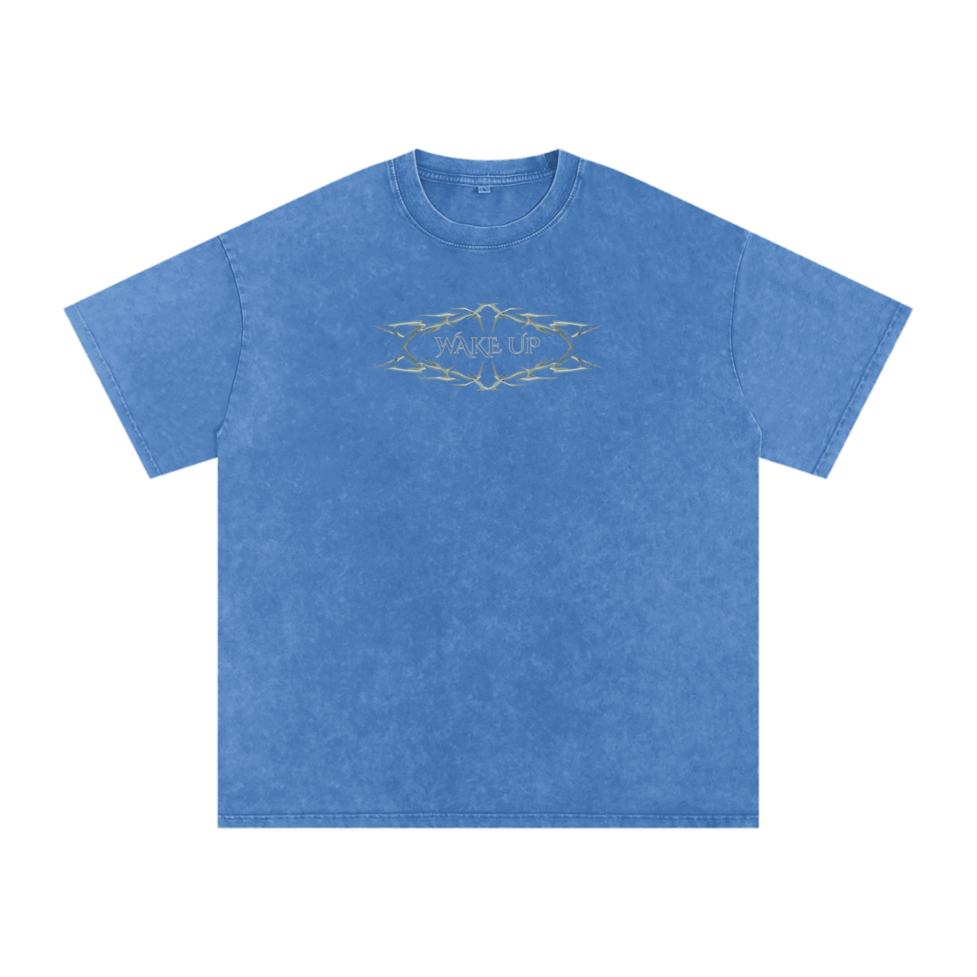 WAKE UP Snow Washed Oversized Cotton T-Shirt