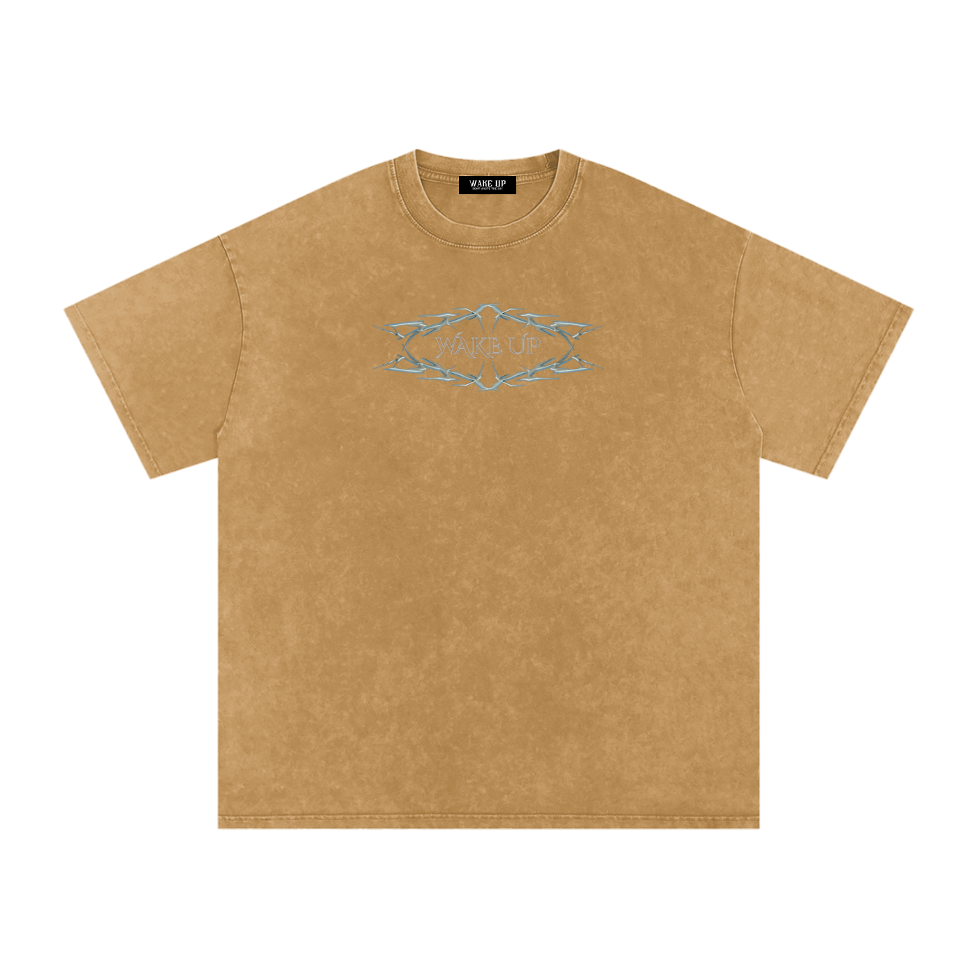 WAKE UP Snow Washed Oversized Cotton T-Shirt