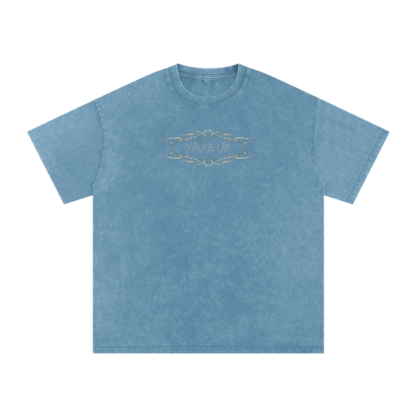 WAKE UP Snow Washed Oversized Cotton T-Shirt