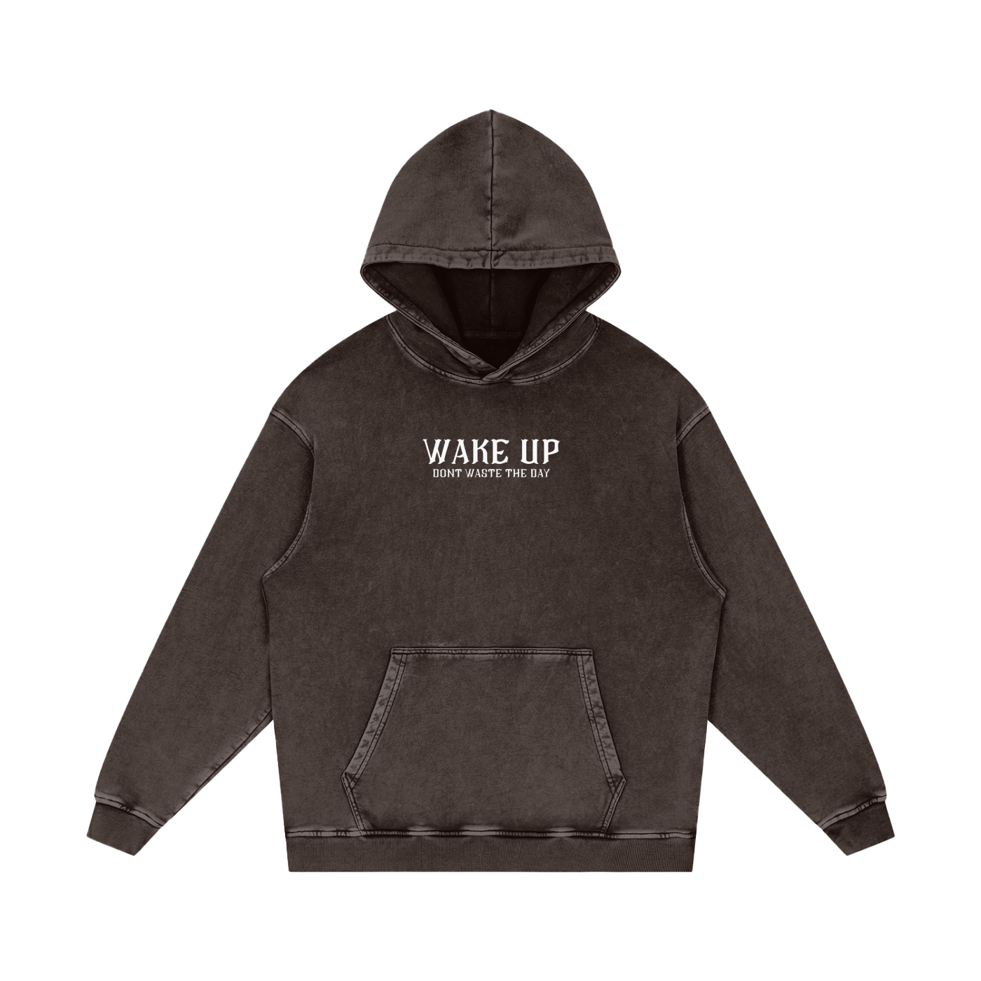 WAKE UP Oversized Snow Washed Hoodie