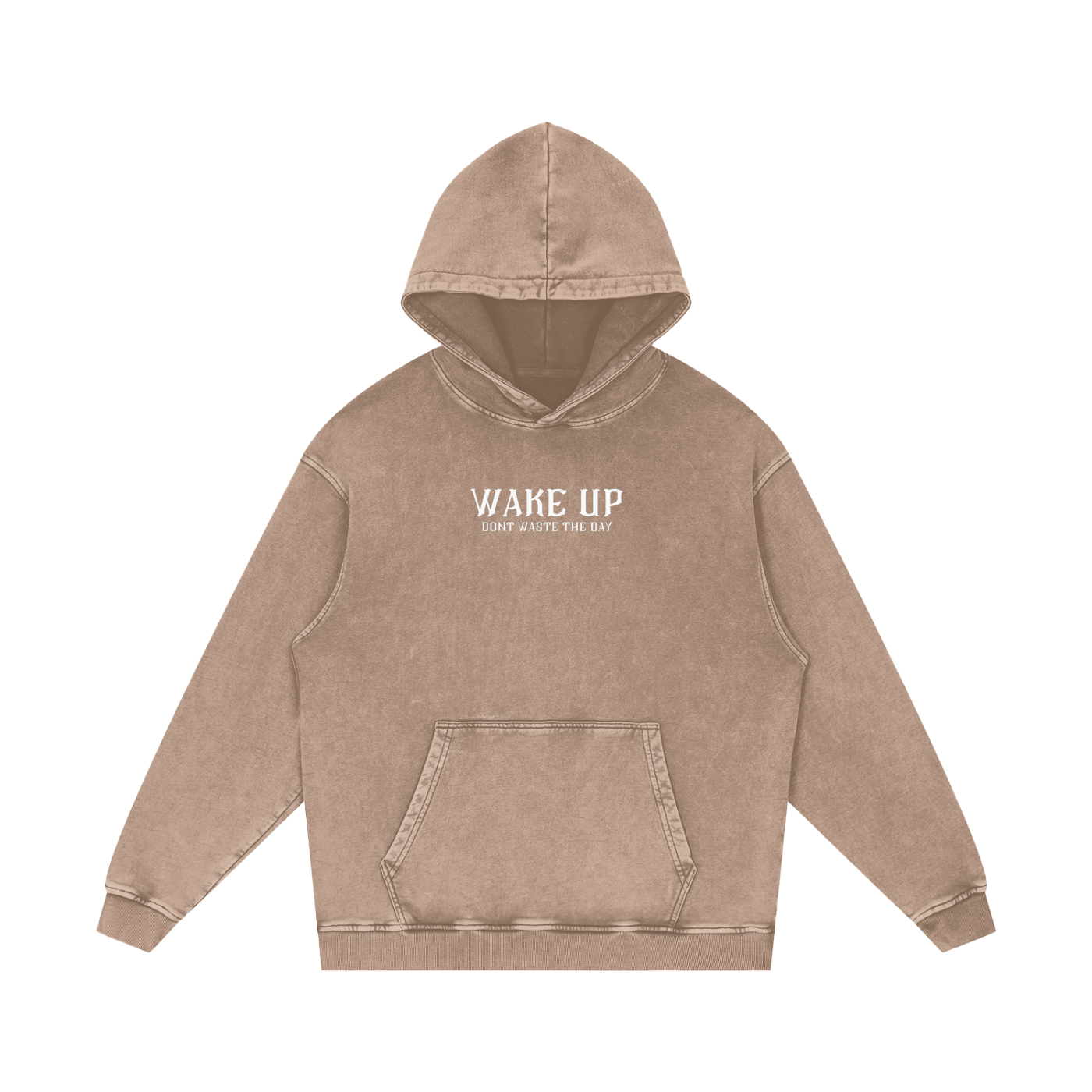 WAKE UP Oversized Snow Washed Hoodie
