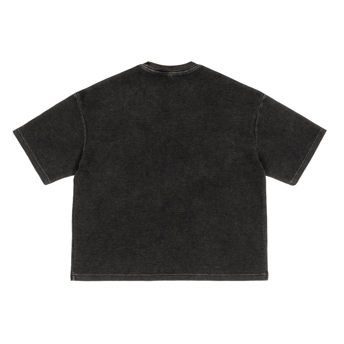 WAKE UP Textured Waffle Washed Boxy T-Shirt