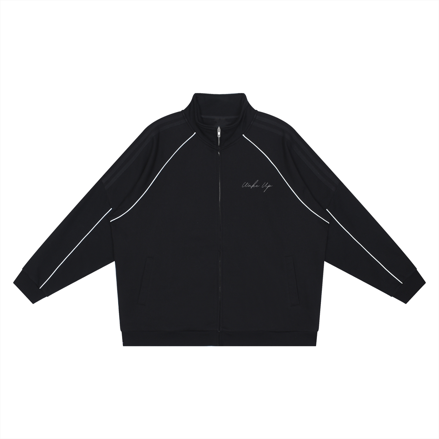 WAKE UP Reflection Striped Raglan Sleeve Jacket