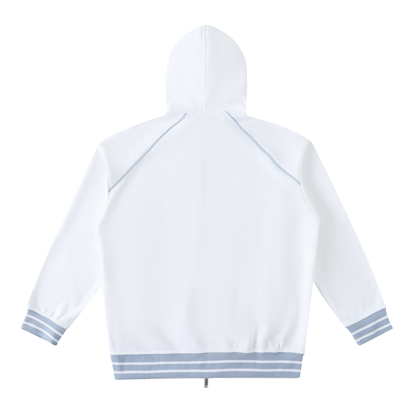 WAKE UP Striped Trim Zip-Up Hoodie