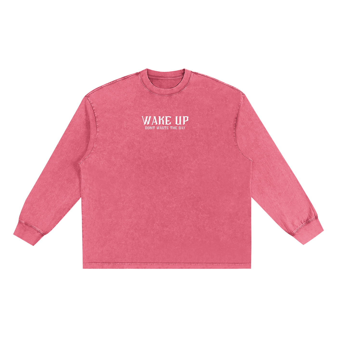 WAKE UP Snow Washed Frayed Long Sleeve