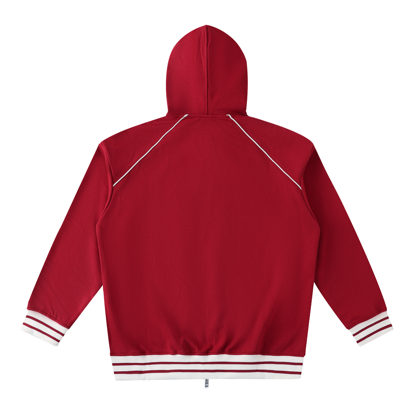 WAKE UP Striped Trim Zip-Up Hoodie