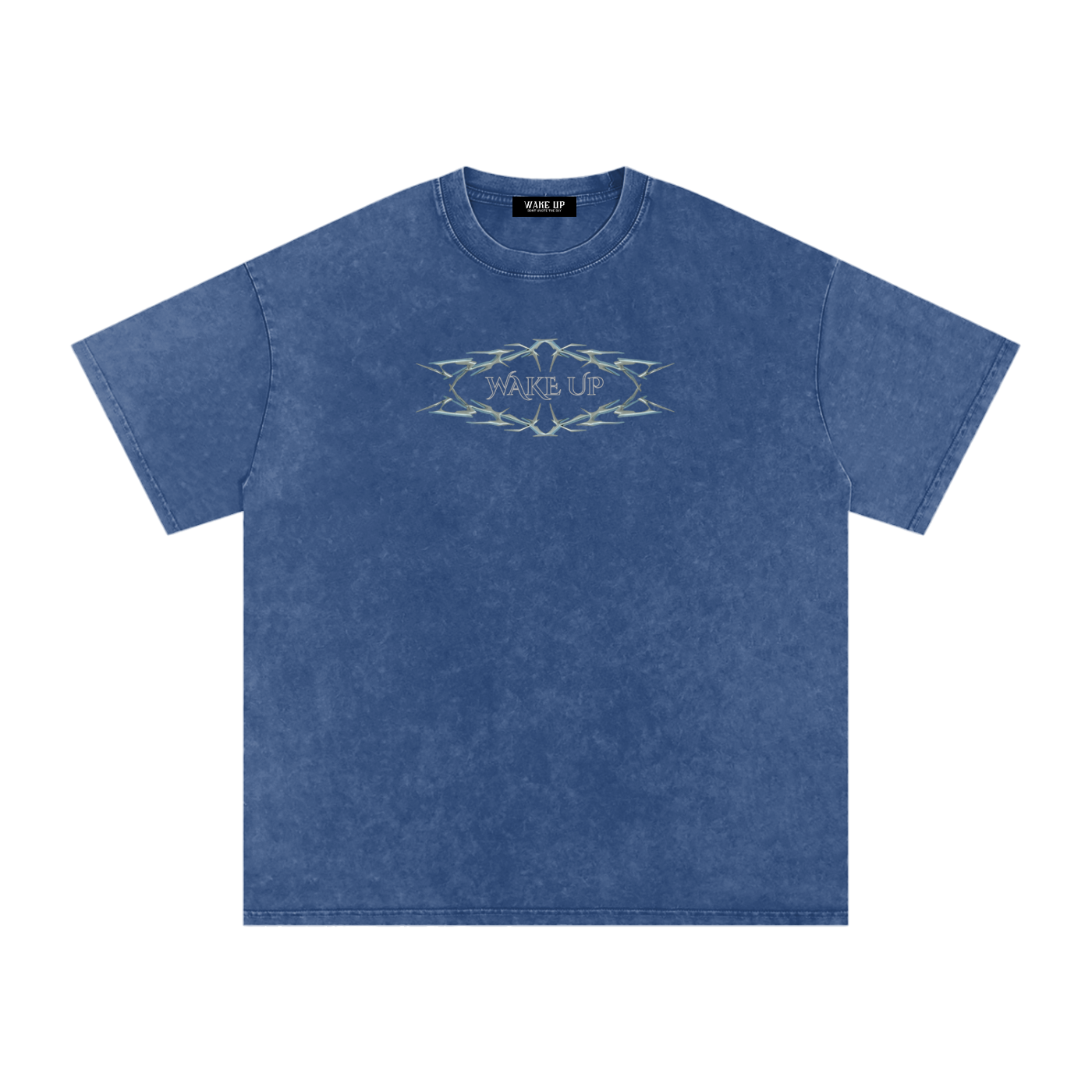 WAKE UP Snow Washed Oversized Cotton T-Shirt