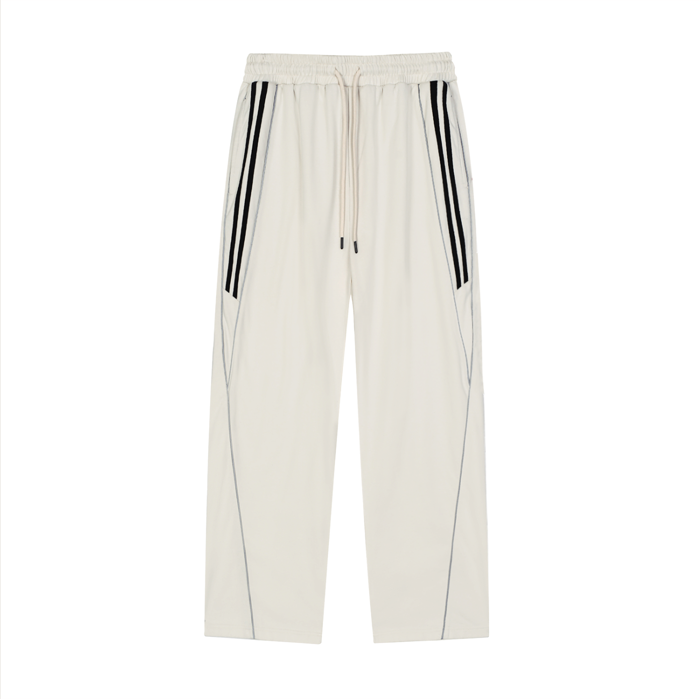WAKE UP Reflection Striped Straight-Leg Sweatpants