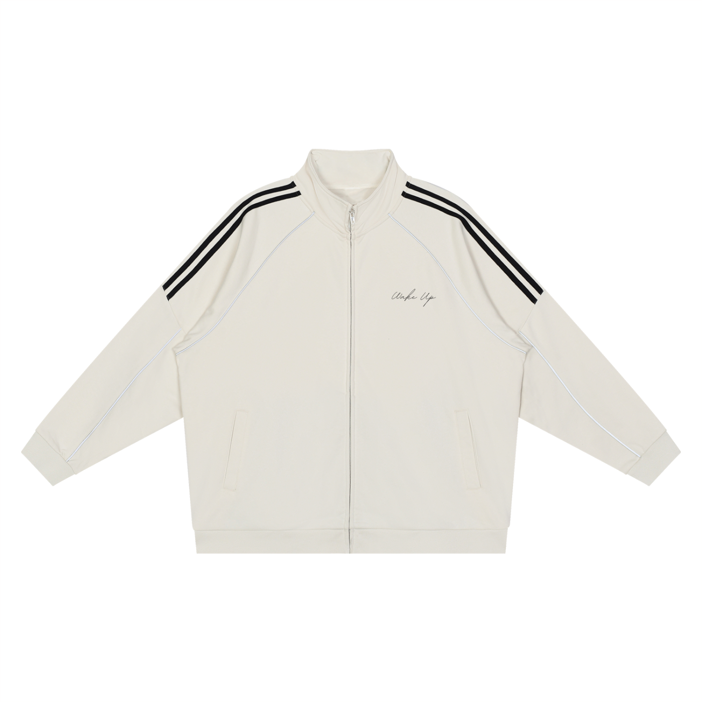 WAKE UP Reflection Striped Raglan Sleeve Jacket