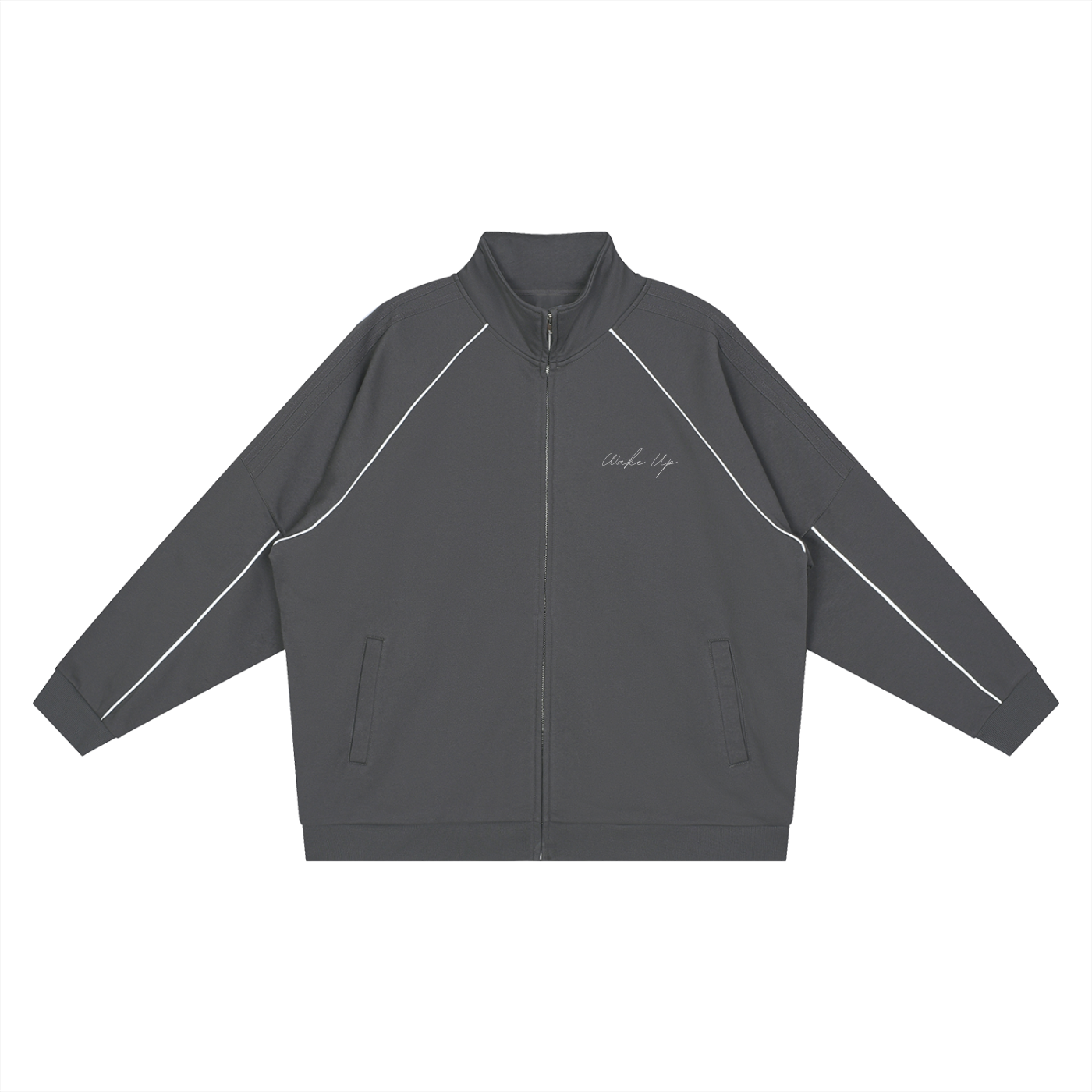 WAKE UP Reflection Striped Raglan Sleeve Jacket