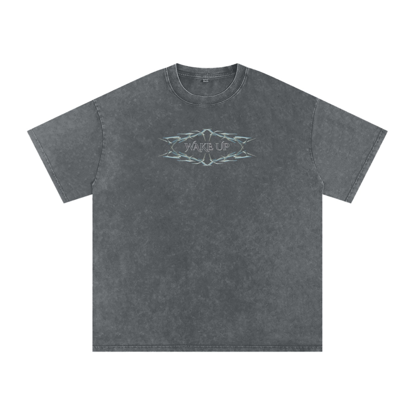 WAKE UP Snow Washed Oversized Cotton T-Shirt