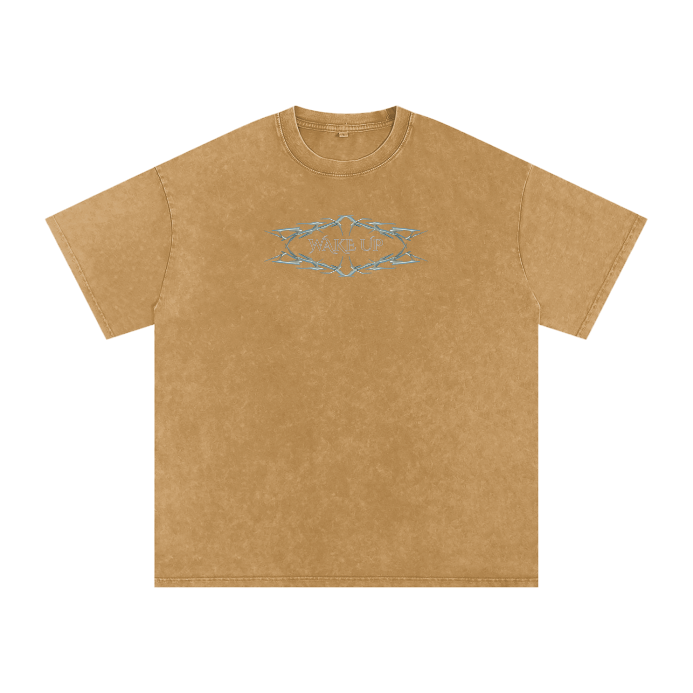 WAKE UP Snow Washed Oversized Cotton T-Shirt