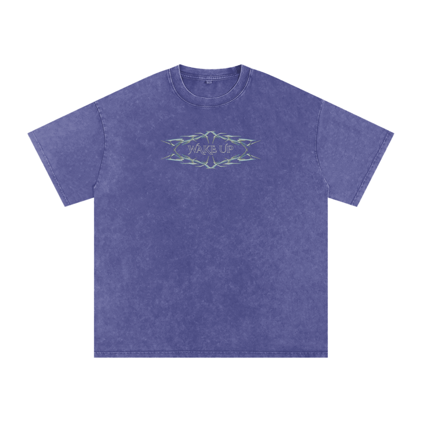 WAKE UP Snow Washed Oversized Cotton T-Shirt