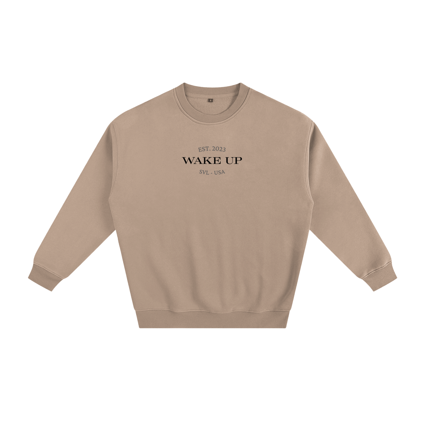 WAKE UP Heavy Simple Fleece Sweatshirt
