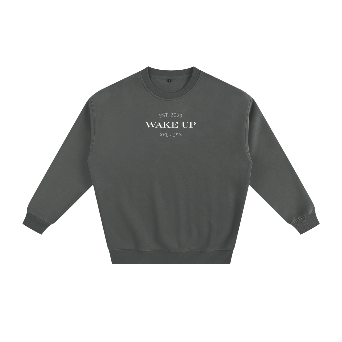 WAKE UP Heavy Simple Fleece Sweatshirt
