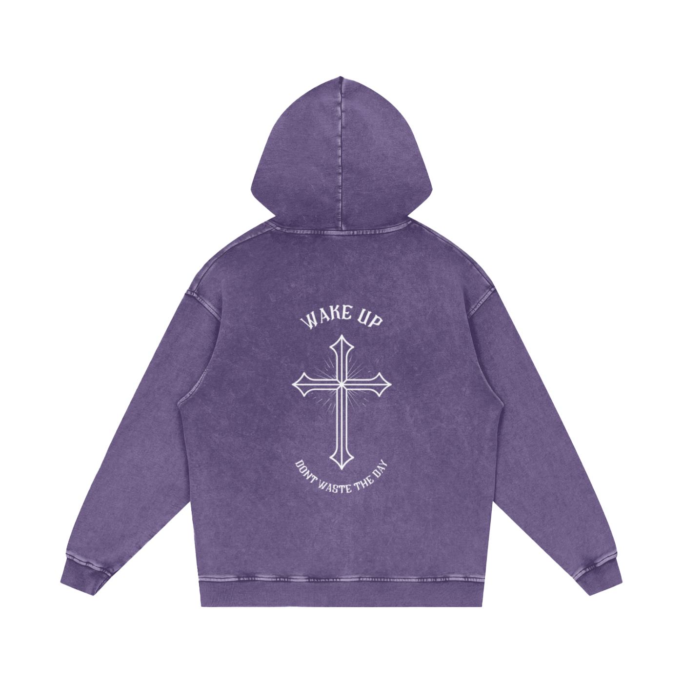 WAKE UP Oversized Snow Washed Hoodie