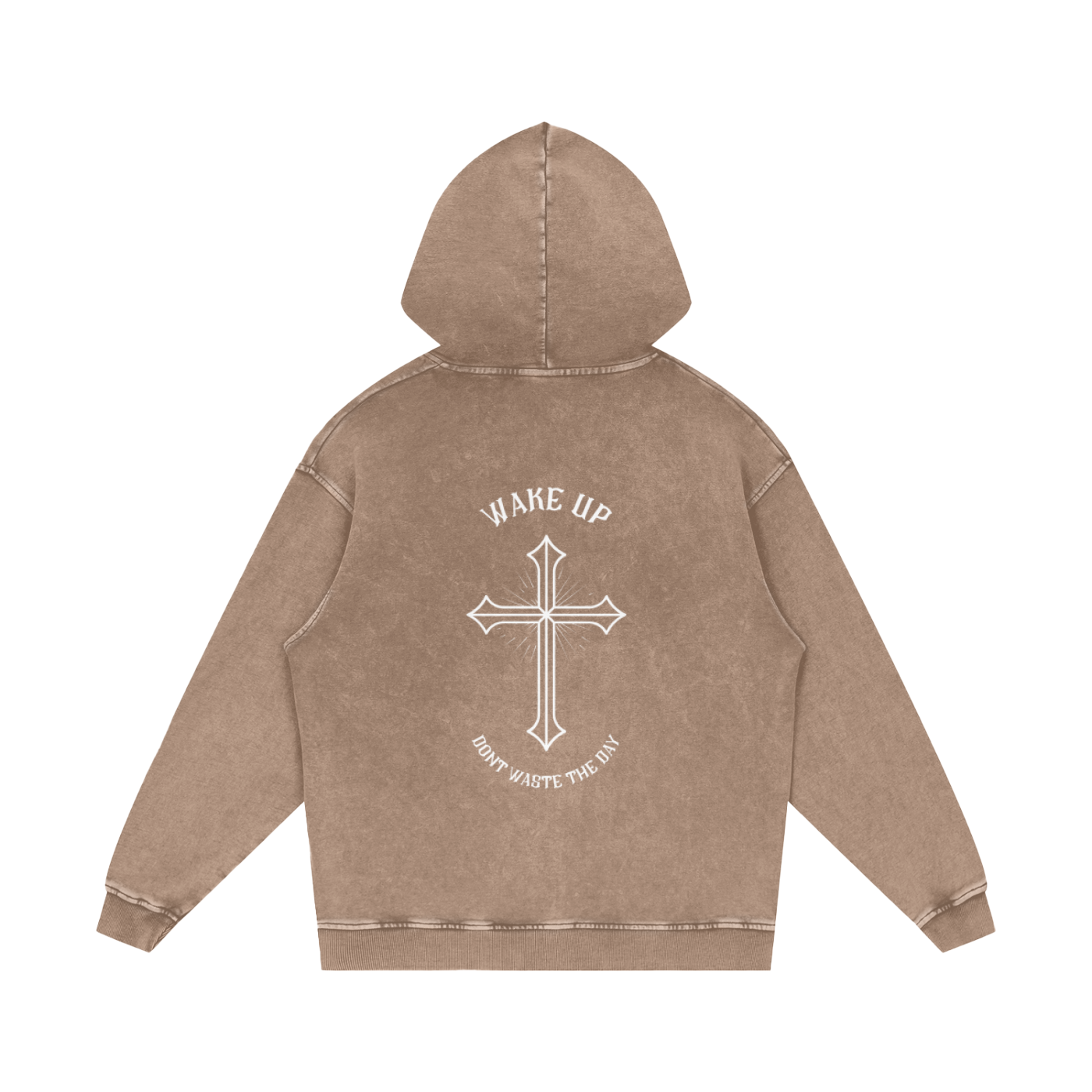 WAKE UP Oversized Snow Washed Hoodie