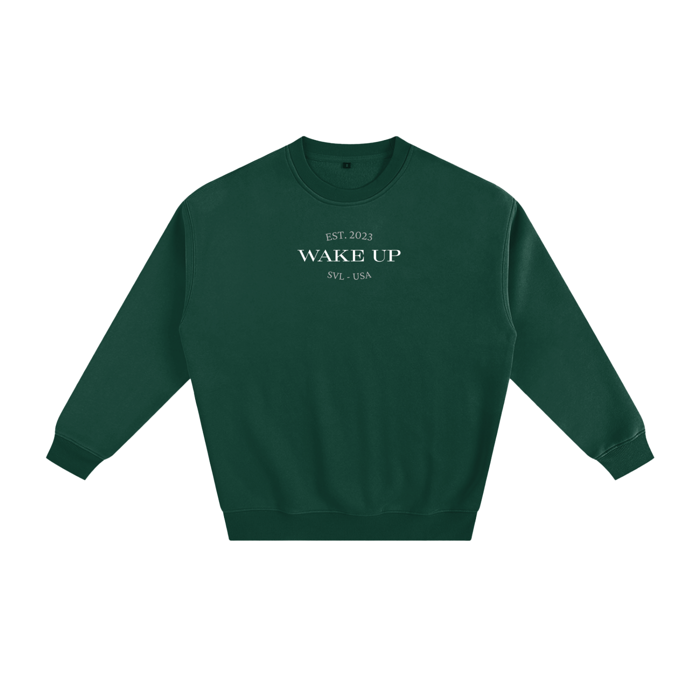 WAKE UP Heavy Simple Fleece Sweatshirt