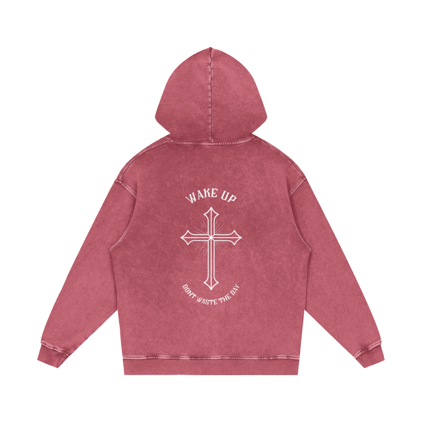 WAKE UP Oversized Snow Washed Hoodie