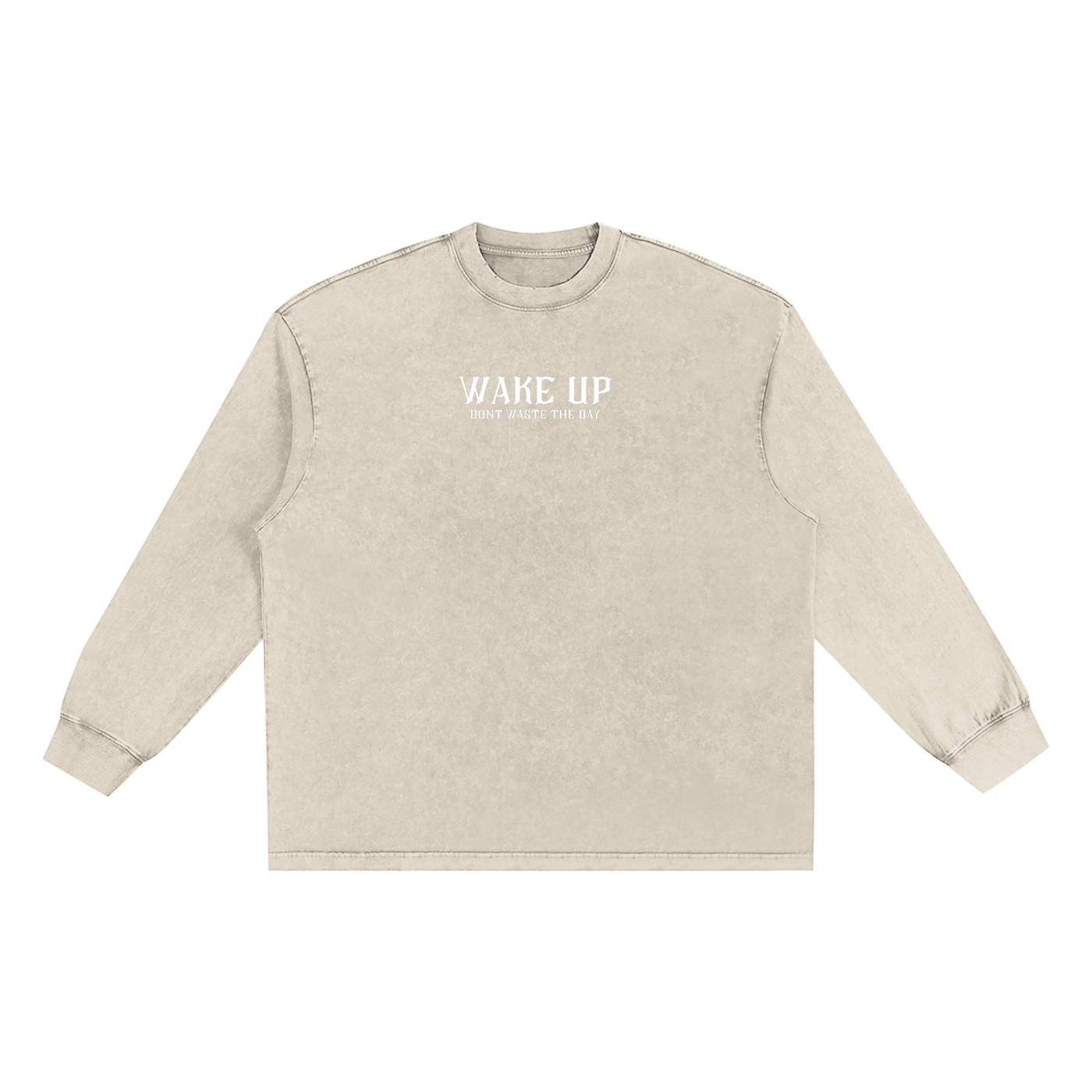 WAKE UP Snow Washed Frayed Long Sleeve