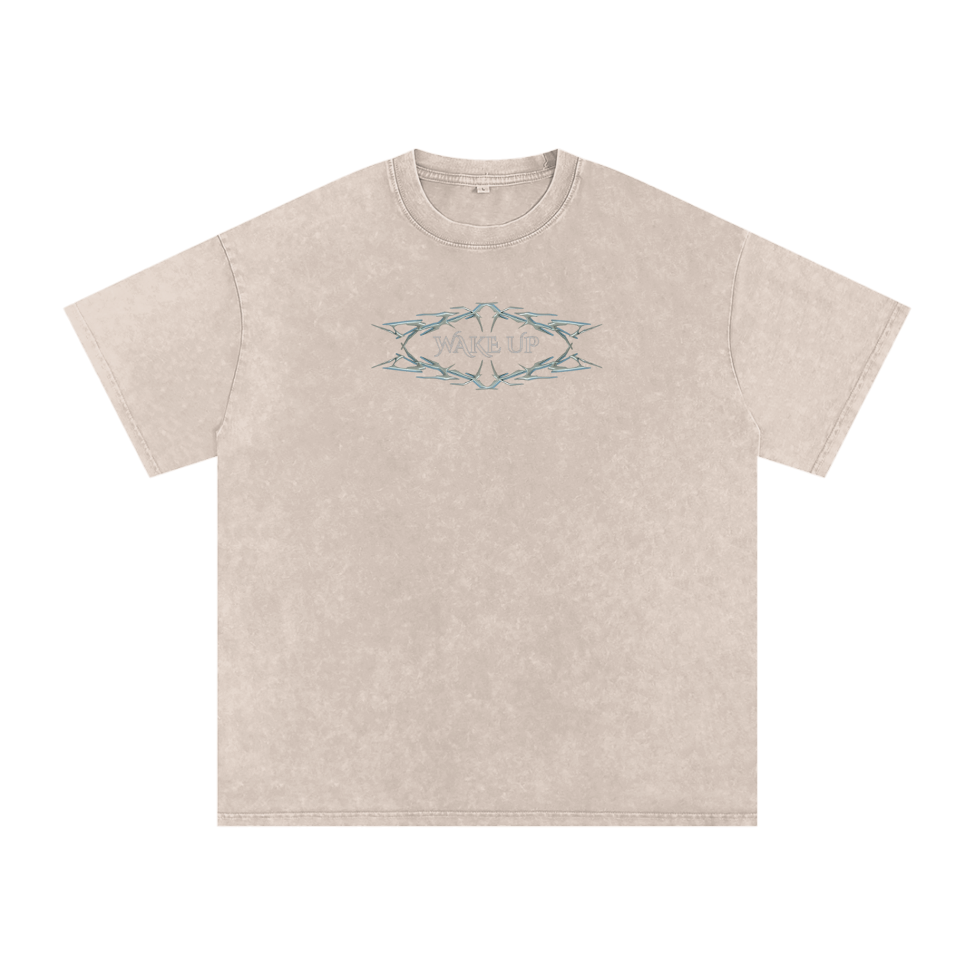 WAKE UP Snow Washed Oversized Cotton T-Shirt