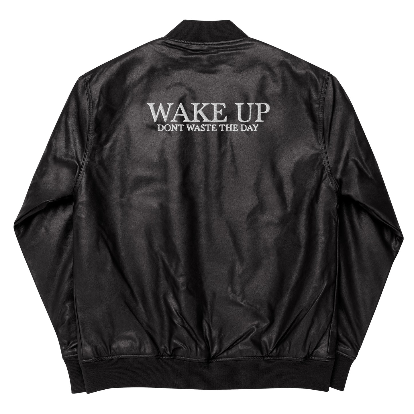 WAKE UP Leather Bomber Jacket
