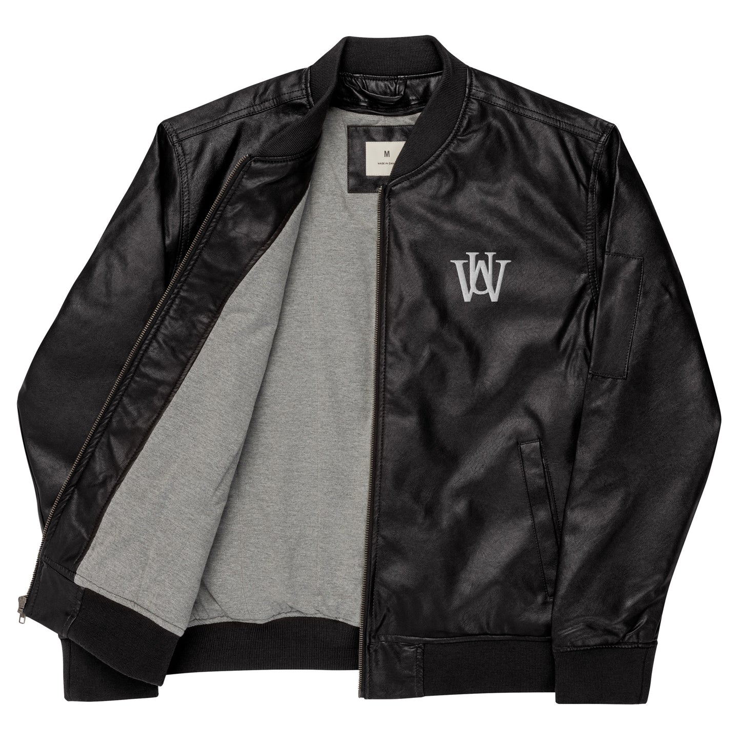 WAKE UP Leather Bomber Jacket