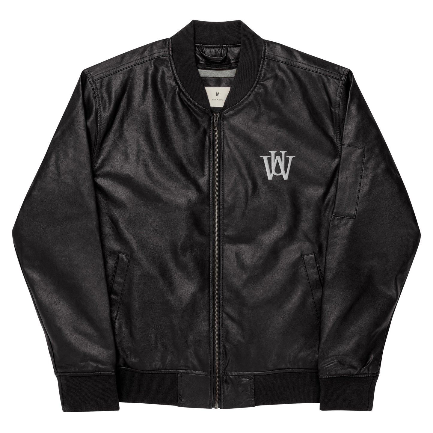 WAKE UP Leather Bomber Jacket