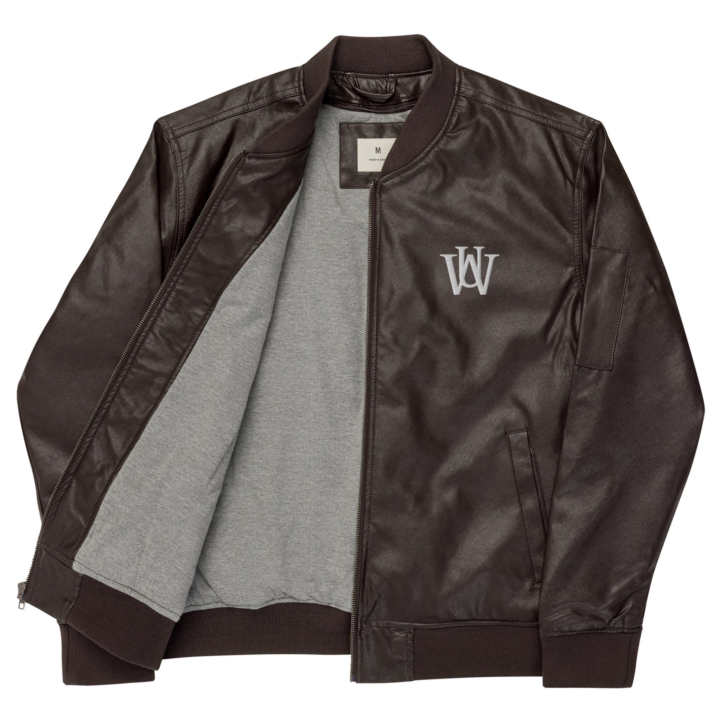 WAKE UP Leather Bomber Jacket