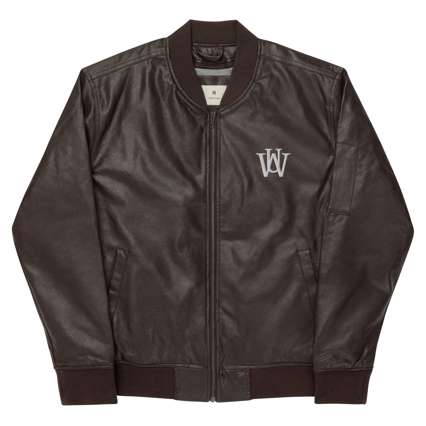 WAKE UP Leather Bomber Jacket