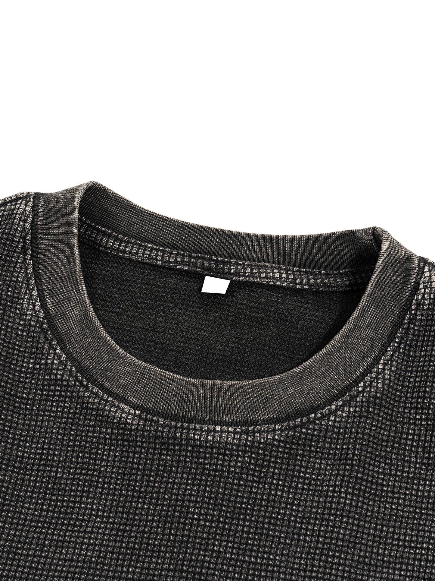 WAKE UP Textured Waffle Washed Boxy T-Shirt
