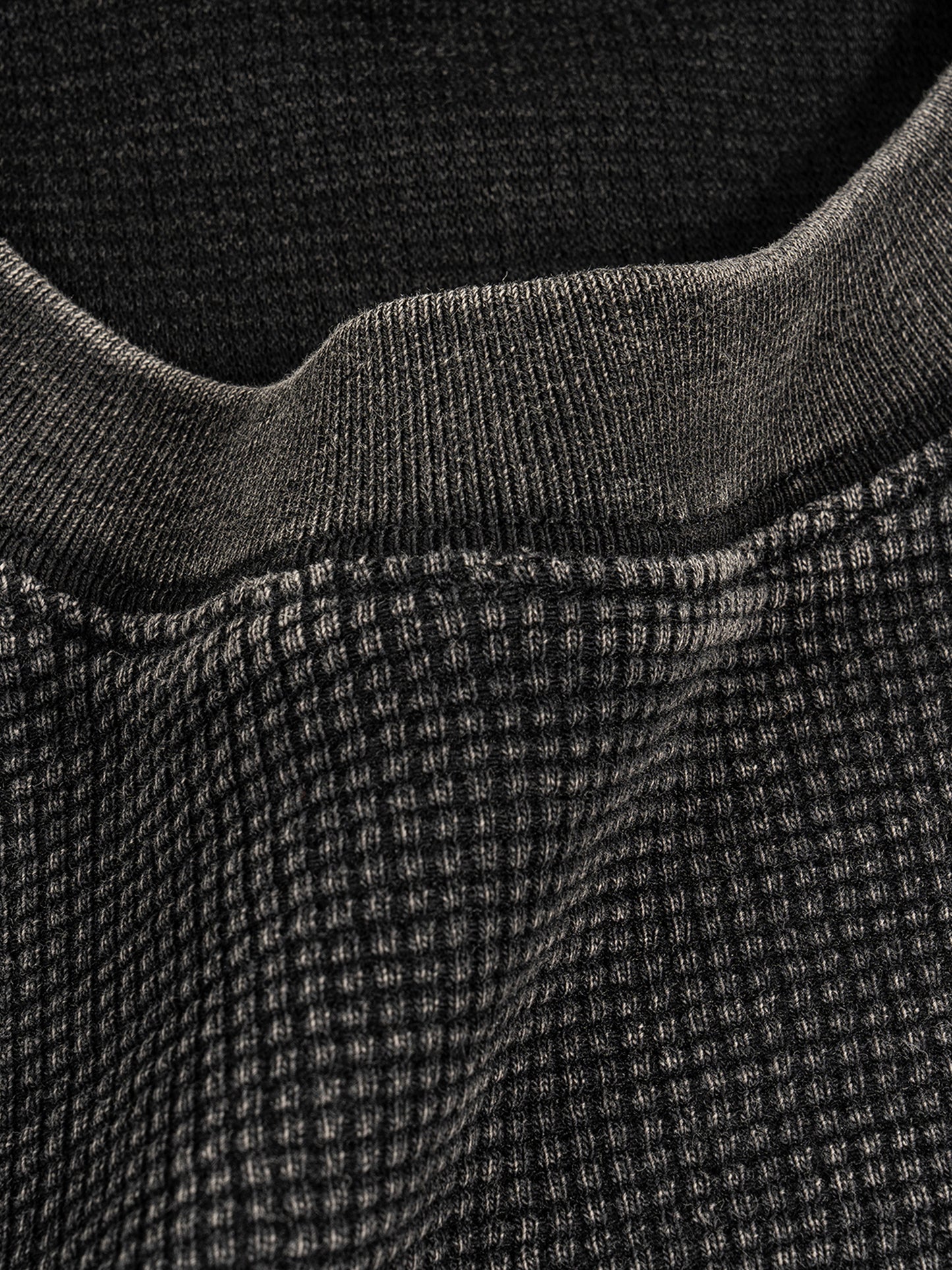 WAKE UP Textured Waffle Washed Boxy T-Shirt