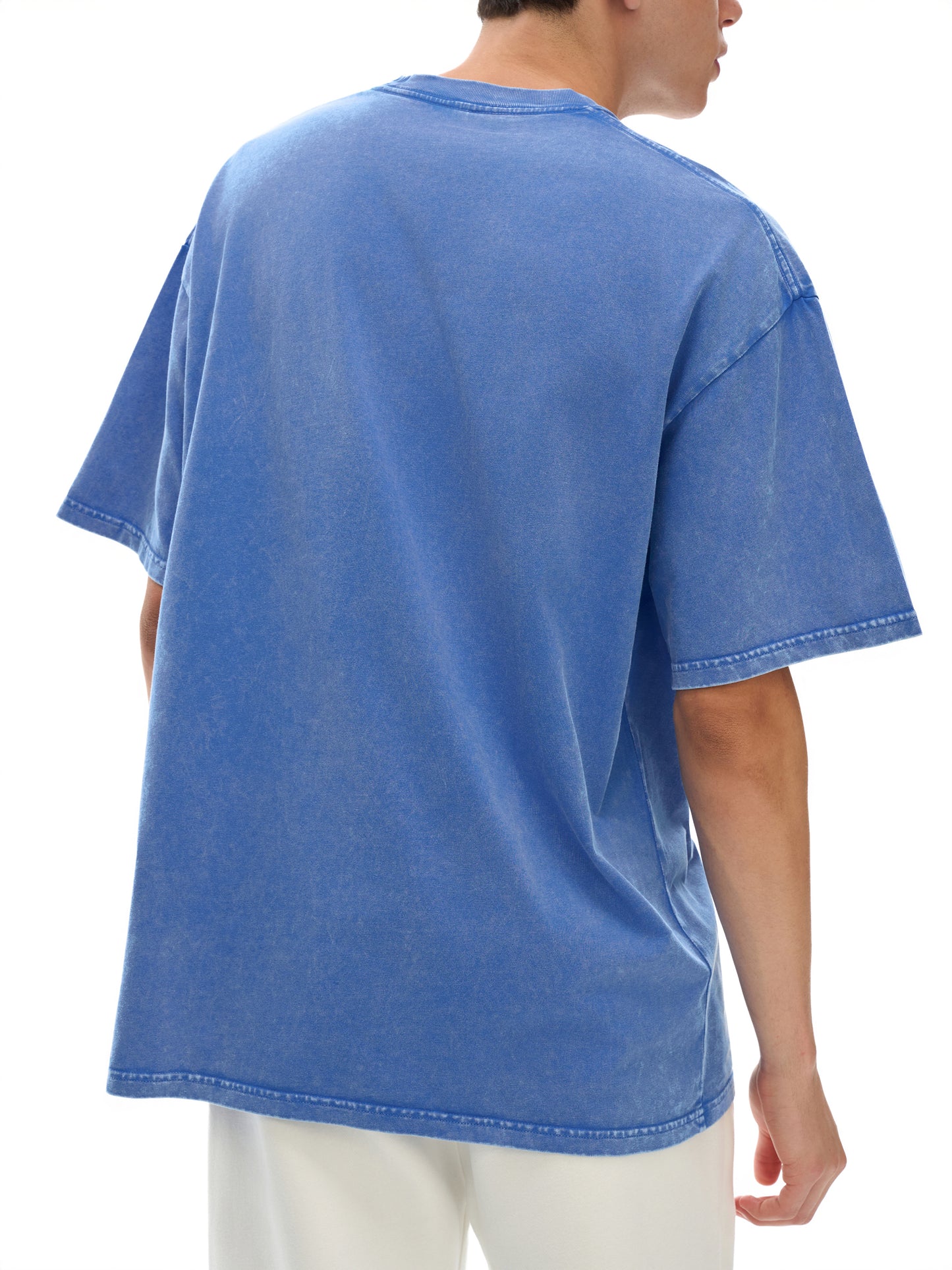 WAKE UP Snow Washed Oversized Cotton T-Shirt