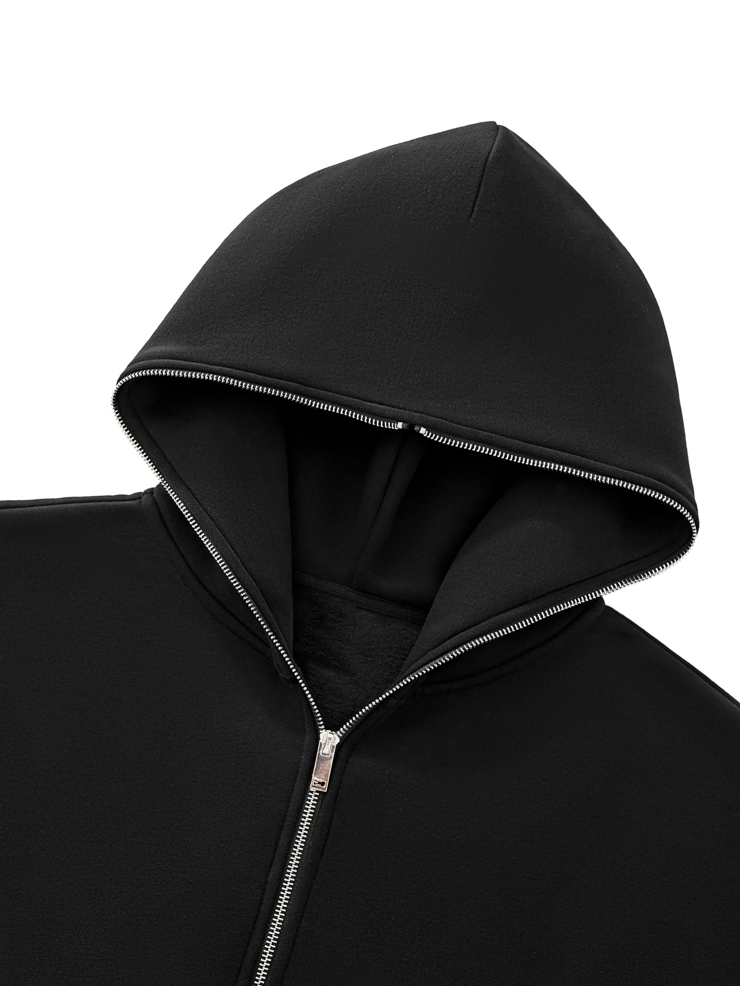 WAKE UP Fleeced Full-Zip Boxy Hoodie