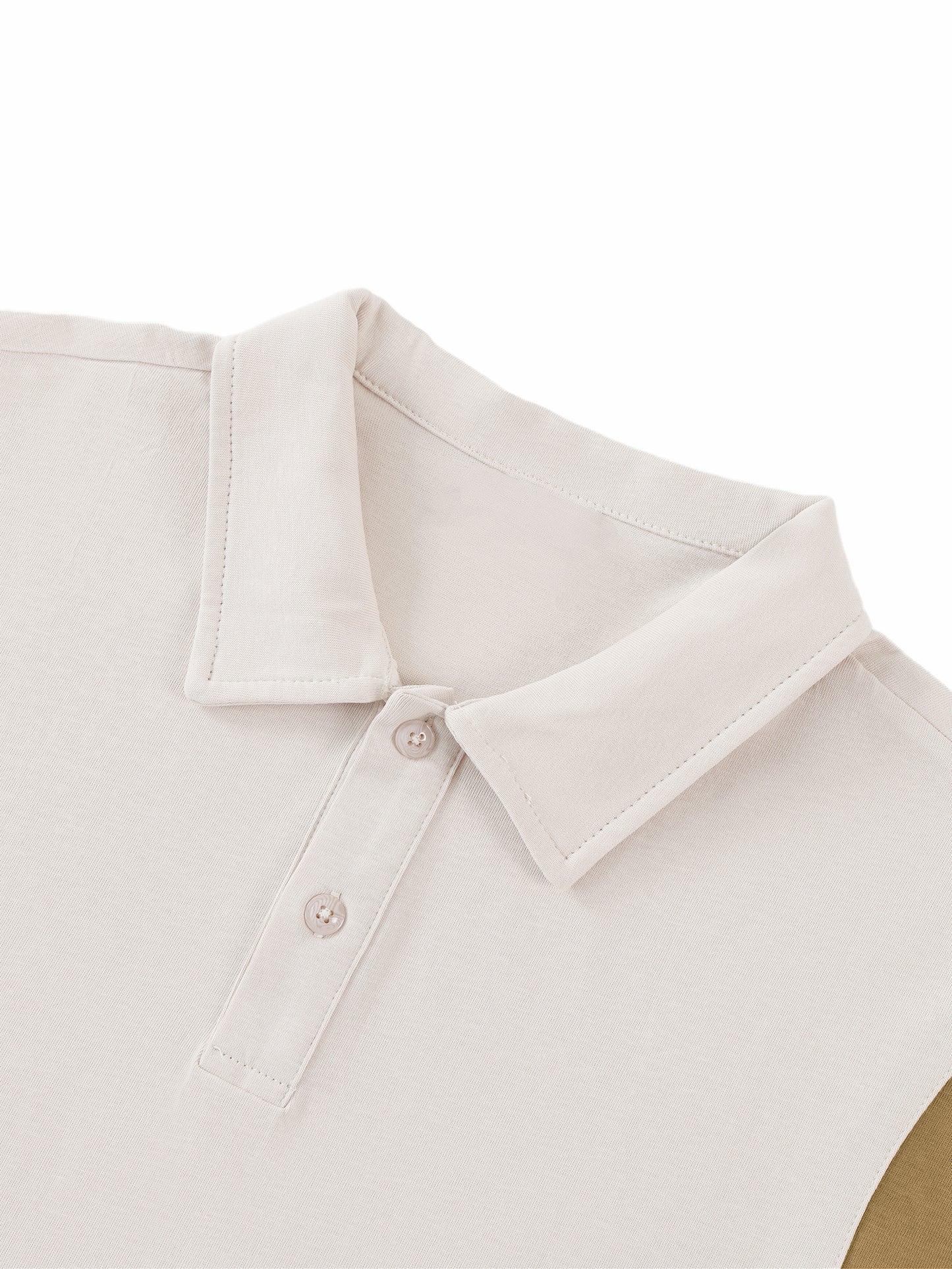 WAKE UP Contrast Panel Cotton Polo Shirt