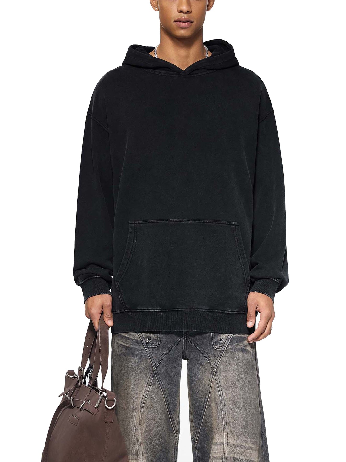 WAKE UP Oversized Snow Washed Hoodie