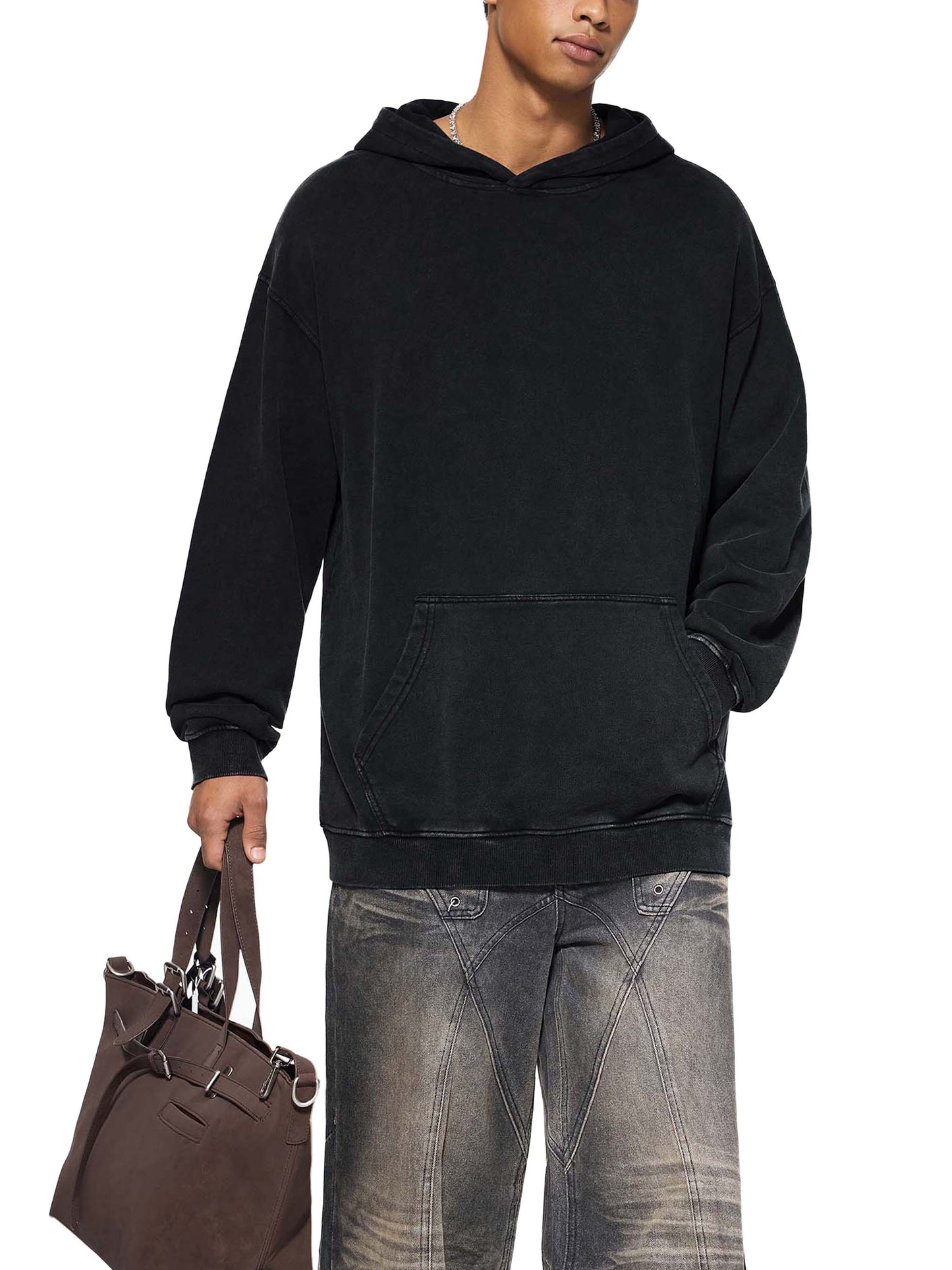 WAKE UP Oversized Snow Washed Hoodie