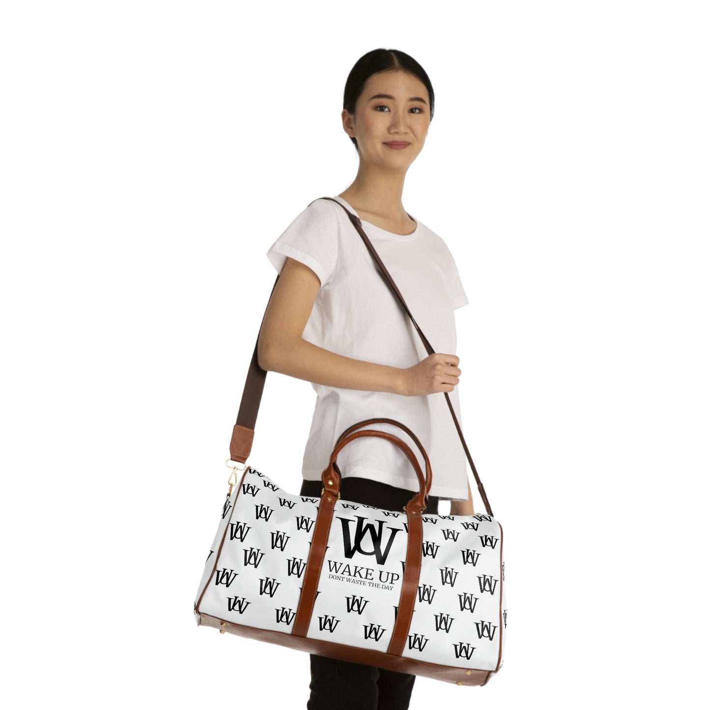 WAKE UP Waterproof Duffle Bag (WHITE)