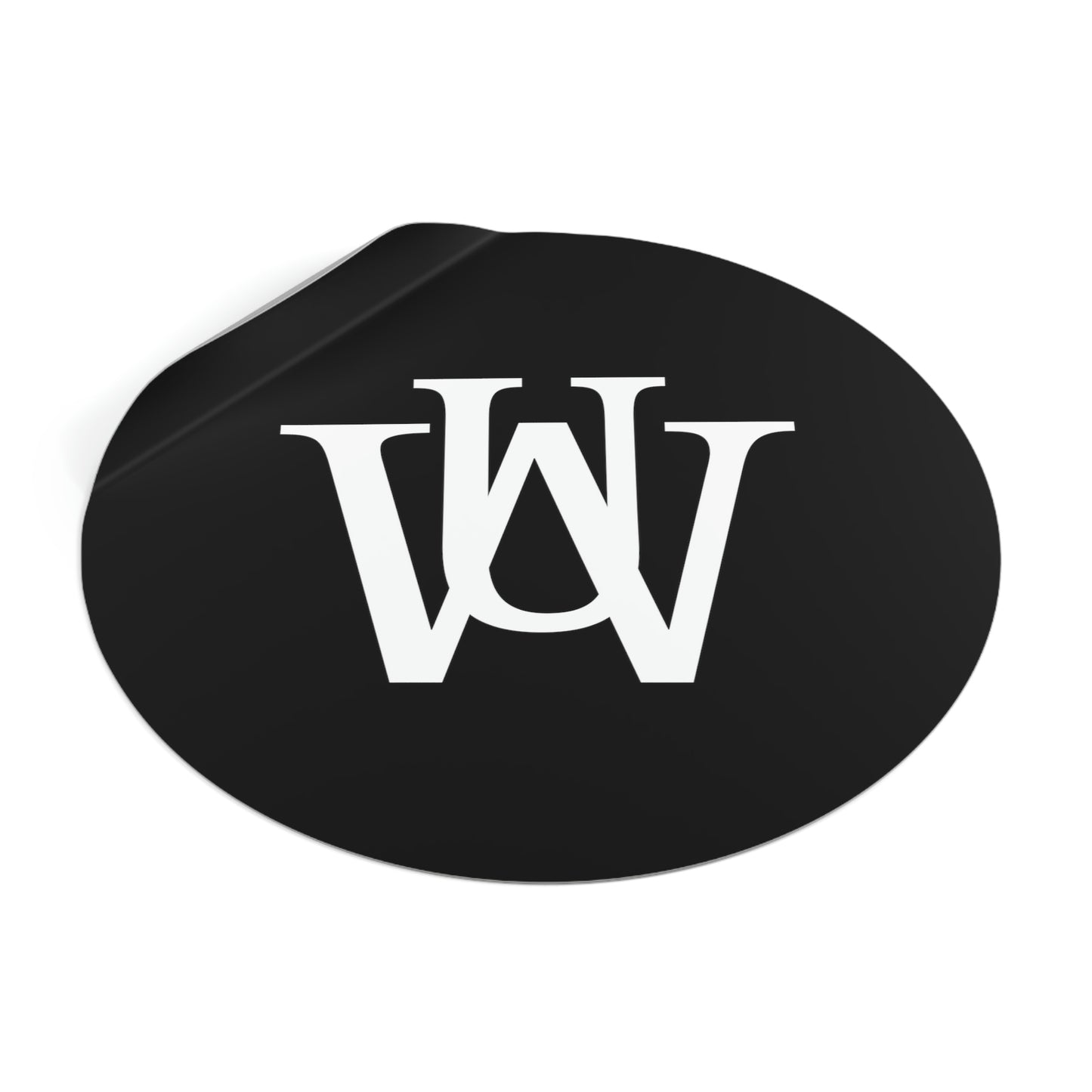 WAKE UP Round Vinyl Stickers (BLACK)