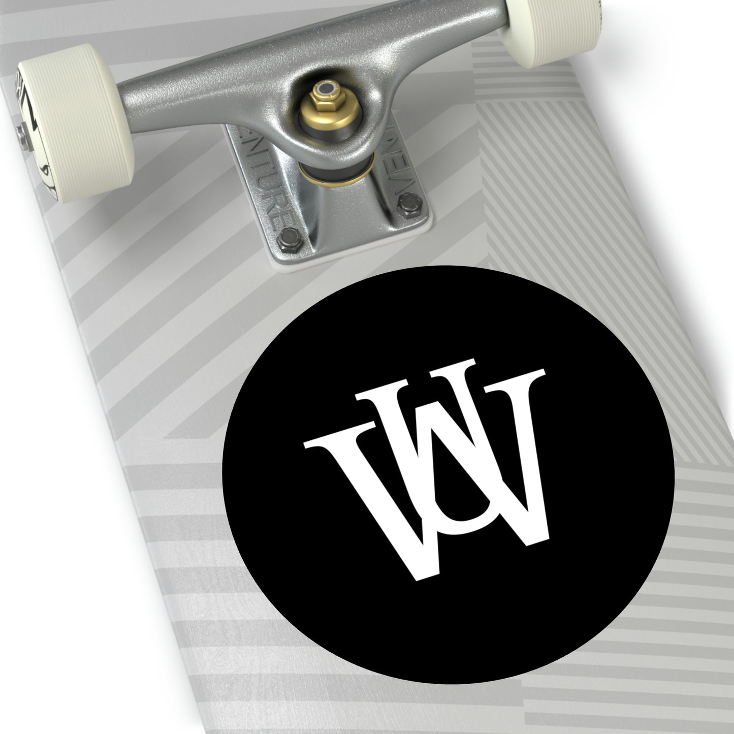 WAKE UP Round Vinyl Stickers (BLACK)