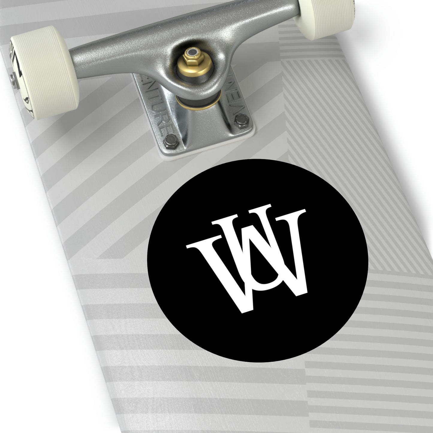 WAKE UP Round Vinyl Stickers (BLACK)