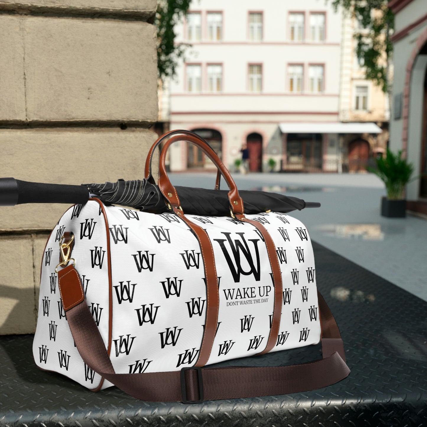 WAKE UP Waterproof Duffle Bag (WHITE)