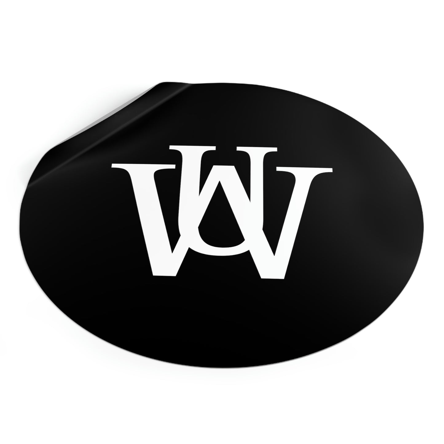 WAKE UP Round Vinyl Stickers (BLACK)