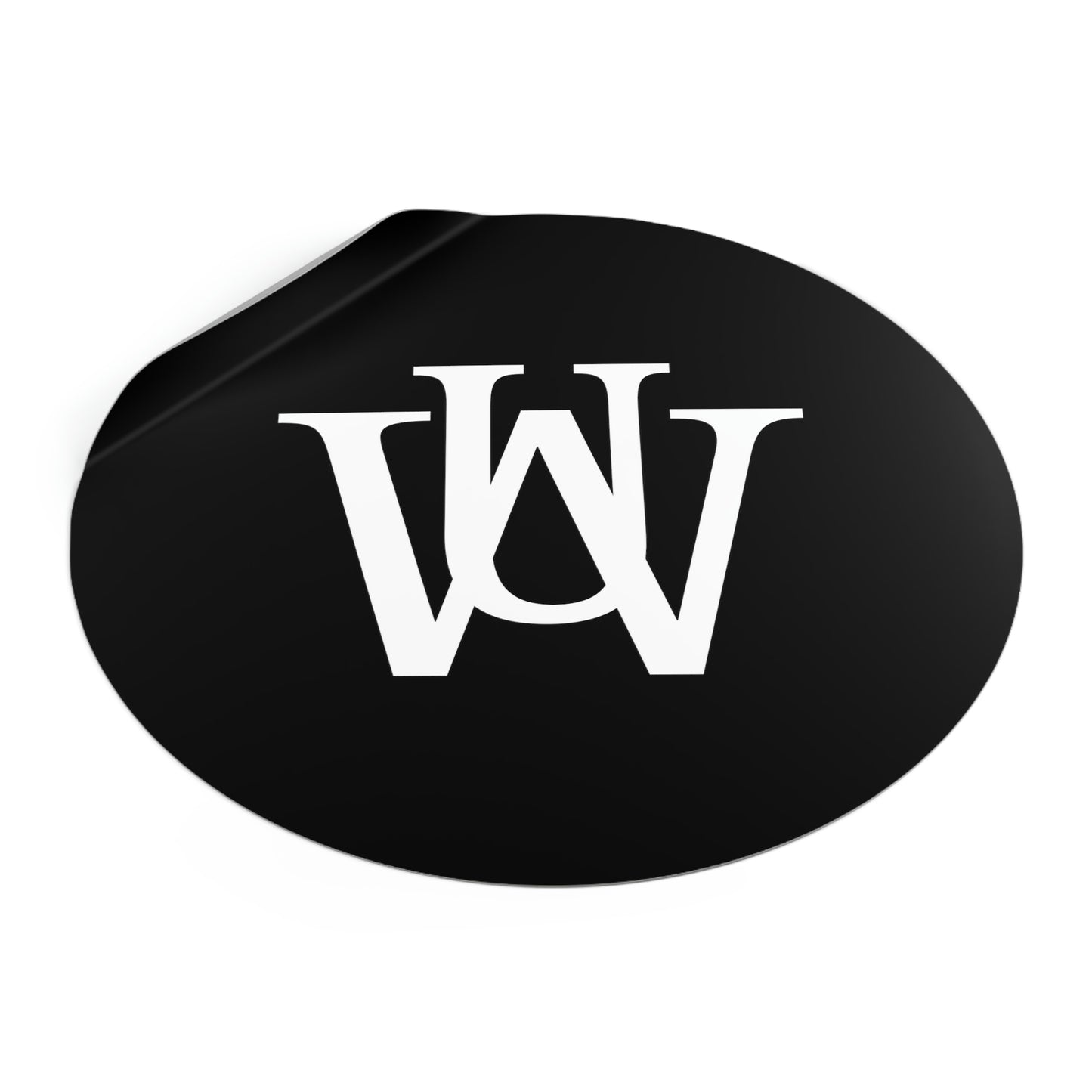 WAKE UP Round Vinyl Stickers (BLACK)