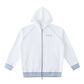WAKE UP Striped Trim Zip-Up Hoodie