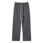 WAKE UP Unisex Solid Color Fleece Straight Leg Pants