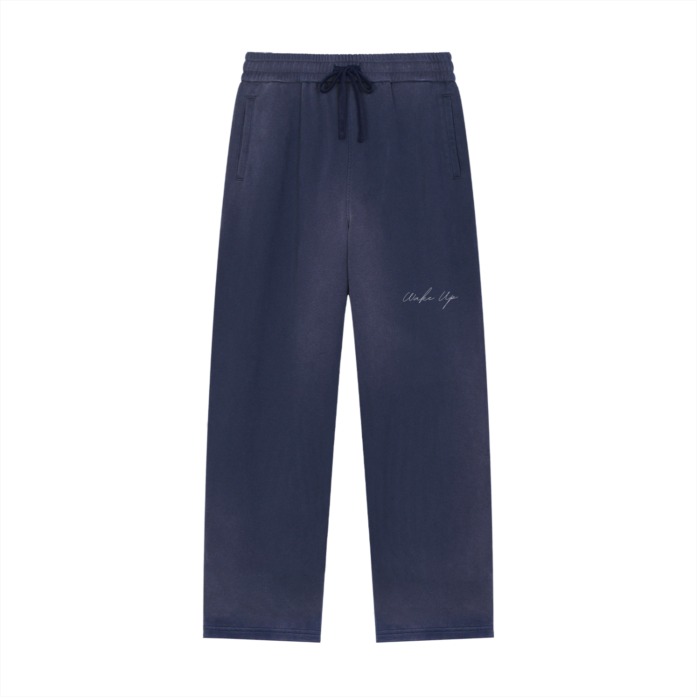 WAKE UP Sun Fade Raw Edge Straight-Leg Sweatpants